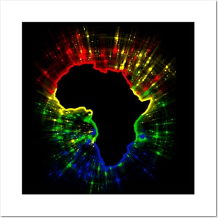 South African Flag Colours and Continent Posters and Art